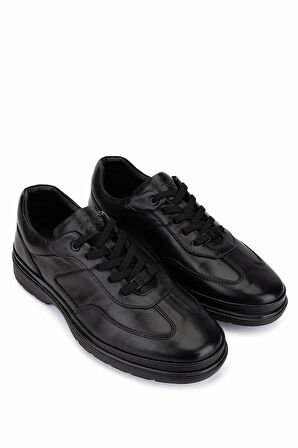 Tamer Tanca Erkek Hakiki Deri Siyah Casual Ayakkabı 298 3016-56603 ERK AYK SK25-26 SIYAH ATLAS