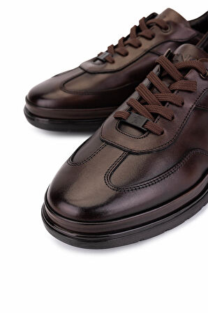 Tamer Tanca Erkek Hakiki Deri Kahverengi Casual Ayakkabı 298 3016-56603 ERK AYK SK25-26 KAHVE SLVR ALKL