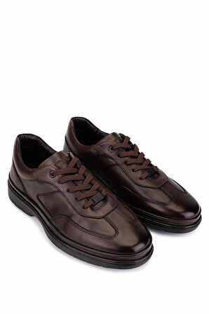 Tamer Tanca Erkek Hakiki Deri Kahverengi Casual Ayakkabı 298 3016-56603 ERK AYK SK25-26 KAHVE SLVR ALKL