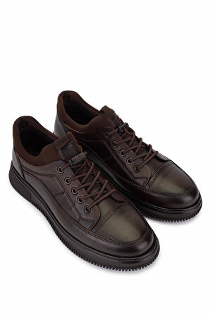 Tamer Tanca Erkek Hakiki Deri Kahverengi Casual Ayakkabı 298 0487-2297 ERK AYK SK25-26 KAHVE ALKL