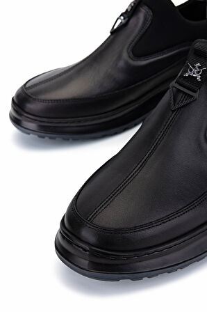 Tamer Tanca Erkek Hakiki Deri Siyah Casual Ayakkabı 298 2638-9676 ERK AYK SK25-26 SIYAH ATLAS