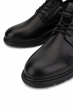 Tamer Tanca Erkek Hakiki Deri Siyah Casual Ayakkabı 298 3122-W3050 ERK AYK SK25-26 SIYAH ATLAS