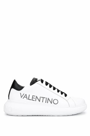 Mario Valentino Unisex Hakiki Deri Beyaz/Siyah Sneakers & Spor Ayakkabı 1040 95B2302-Y AYK Y25 WHITE/BLACK