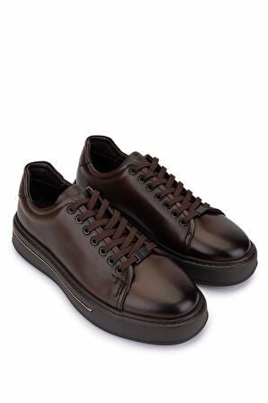 Tamer Tanca Erkek Hakiki Deri Kahverengi Sneakers & Spor Ayakkabı 298 3259-8086 ERK AYK SK25-26 KAHVE DR ALKL