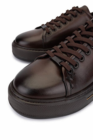 Tamer Tanca Erkek Hakiki Deri Kahverengi Sneakers & Spor Ayakkabı 298 3259-8086 ERK AYK SK25-26 KAHVE DR ALKL