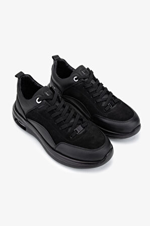 Valmenti Erkek Hakiki Deri Siyah Sneakers & Spor Ayakkabı 298 3174-5018 ERK AYK SK25-26 SYH MAT/SYH DNT