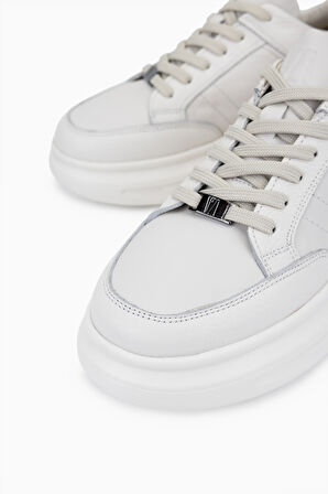 Valmenti Erkek Hakiki Deri Kırık Beyaz Sneakers & Spor Ayakkabı 298 3192-7585 ERK AYK SK25-26 OFF WHITE