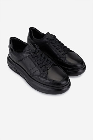 Valmenti Erkek Hakiki Deri Siyah Sneakers & Spor Ayakkabı 298 3192-7585 ERK AYK SK25-26 SIYAH