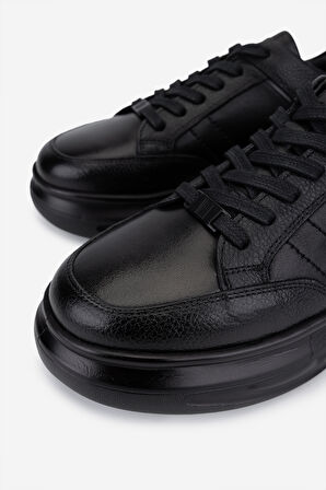 Valmenti Erkek Hakiki Deri Siyah Sneakers & Spor Ayakkabı 298 3192-7585 ERK AYK SK25-26 SIYAH