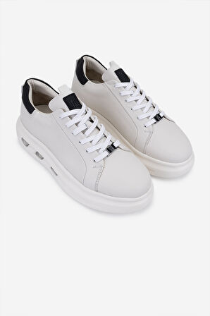 Valmenti Erkek Hakiki Deri Kırık Beyaz Sneakers & Spor Ayakkabı 298 3194-7585 ERK AYK SK25-26 OFF WHITE NAPPA