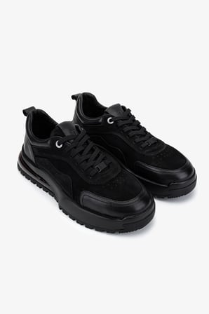 Valmenti Erkek Hakiki Deri Siyah Sneakers & Spor Ayakkabı 298 3203-1626 ERK AYK SK25-26 SYH DNT/SYH