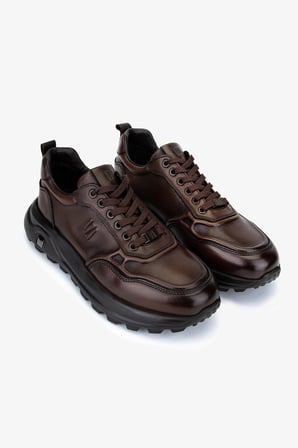 Valmenti Erkek Hakiki Deri Kahverengi Sneakers & Spor Ayakkabı 298 3236-30219 ERK AYK SK25-26 KAHVE