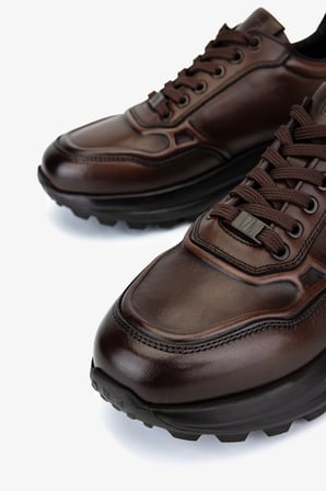 Valmenti Erkek Hakiki Deri Kahverengi Sneakers & Spor Ayakkabı 298 3236-30219 ERK AYK SK25-26 KAHVE