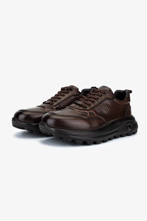 Valmenti Erkek Hakiki Deri Kahverengi Sneakers & Spor Ayakkabı 298 3236-30219 ERK AYK SK25-26 KAHVE