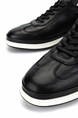 Tamer Tanca Erkek Hakiki Deri Siyah Casual Ayakkabı 298 2772-2057 ERK AYK Y25 SIYAH/BEYAZ