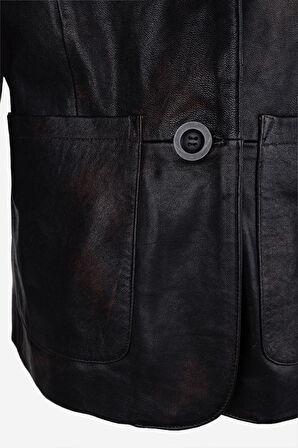 Valmenti Kadın Hakiki Deri Kızıl Eskitme Deri Mont 1000 BLZ BYN DERI CEKET Y25 KIZIL ESKITME