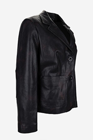 Valmenti Kadın Hakiki Deri Kızıl Eskitme Deri Mont 1000 BLZ BYN DERI CEKET Y25 KIZIL ESKITME