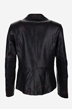 Valmenti Kadın Hakiki Deri Kızıl Eskitme Deri Mont 1000 BLZ BYN DERI CEKET Y25 KIZIL ESKITME