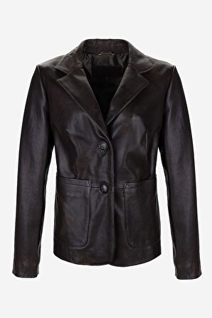 Valmenti Kadın Hakiki Deri Viski Eskitme Deri Mont 1000 BLZ BYN DERI CEKET Y25 VISKI ESKITME