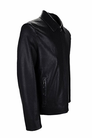 Tamer Tanca Erkek Hakiki Deri Siyah Deri Mont 571 Z-16 ERK DERIMONT Y25 SIYAH LAZER