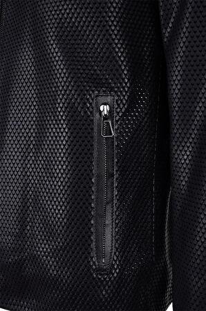 Tamer Tanca Erkek Hakiki Deri Siyah Deri Mont 571 Z-16 ERK DERIMONT Y25 SIYAH LAZER