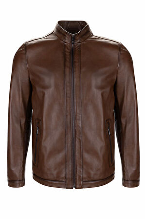 Tamer Tanca Erkek Hakiki Deri Kestane Deri Mont 797 2013 ERK DERI CEKET Y25 ANTIK DERI