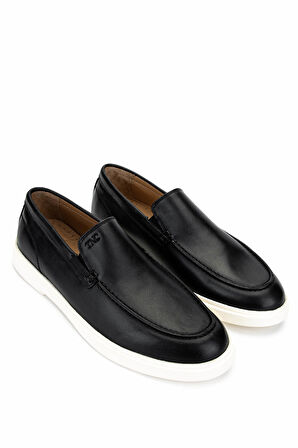 Tamer Tanca Erkek Hakiki Deri Siyah Deri Loafer Ayakkabı 233 5222 ERK AYK Y25 SIYAH DR