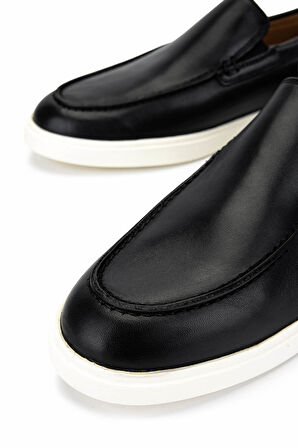 Tamer Tanca Erkek Hakiki Deri Siyah Deri Loafer Ayakkabı 233 5222 ERK AYK Y25 SIYAH DR