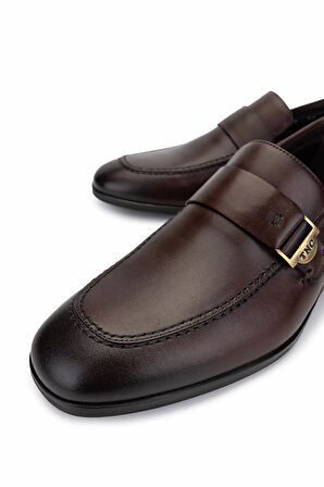 Tamer Tanca Erkek Hakiki Deri Kahverengi Klasik Ayakkabı 183 42769 ERK AYK Y25 KAHVE