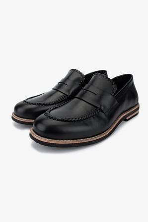 Valmenti Erkek Hakiki Deri Siyah Loafer Ayakkabı 183 42551 ERK AYK Y25 SIYAH DR/ORGU