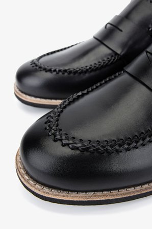 Valmenti Erkek Hakiki Deri Siyah Loafer Ayakkabı 183 42551 ERK AYK Y25 SIYAH DR/ORGU