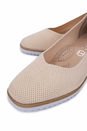 Tamer Tanca Kadın Deri & Tekstil Bej Topuklu Ayakkabı 923 5002 BN AYK Y25 BEJ