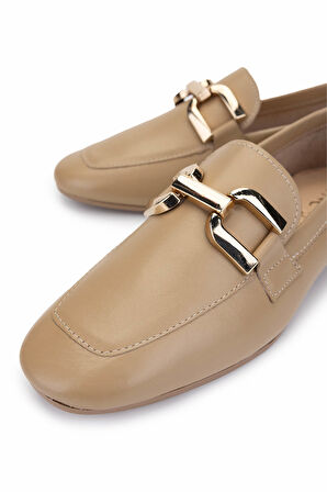 Tamer Tanca Kadın Hakiki Deri Karamel Loafer Ayakkabı 961 58 BN AYK Y23 KARAMEL