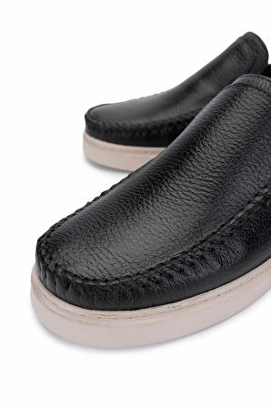 Tamer Tanca Erkek Hakiki Deri Siyah Floter Loafer Ayakkabı 683 2025 ERK AYK Y25 SIYAH FLTR