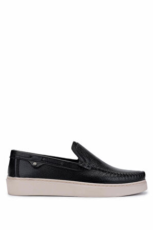 Tamer Tanca Erkek Hakiki Deri Siyah Floter Loafer Ayakkabı 683 2025 ERK AYK Y25 SIYAH FLTR