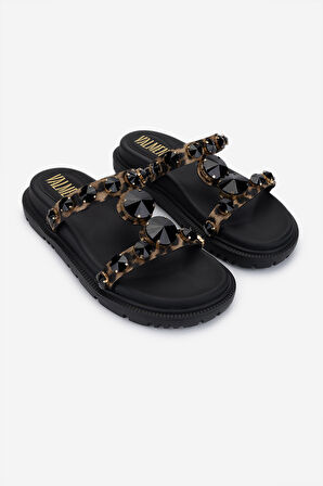 Valmenti Kadın Vegan Düz Terlik 1141 JUDY-342 BN TRLK Y25 LEOPARD
