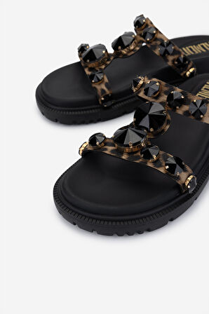Valmenti Kadın Vegan Düz Terlik 1141 JUDY-342 BN TRLK Y25 LEOPARD