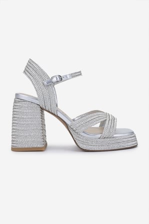 Valmenti Kadın Vegan/Tekstil Topuklu Sandalet 1141 HAVANA-002 BN SNDLT Y25 SILVER ROPE