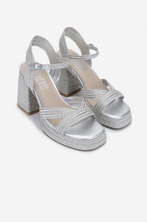 Valmenti Kadın Vegan/Tekstil Topuklu Sandalet 1141 HAVANA-002 BN SNDLT Y25 SILVER ROPE