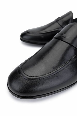 Tamer Tanca Erkek Hakiki Deri Siyah Loafer Ayakkabı 987 127 ERK AYK SK24-25 SIYAH