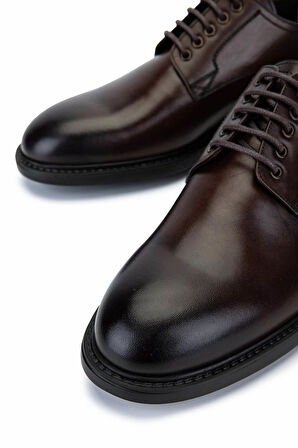 Tamer Tanca Erkek Hakiki Deri Kahverengi Klasik Ayakkabı 183 43554 ERK AYK Y25 KAHVE ALK