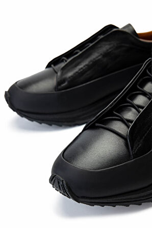 Tamer Tanca Erkek Hakiki Deri Siyah Sneakers & Spor Ayakkabı 1092 2222-2 ERK AYK Y25 SYH DR/SYH MET