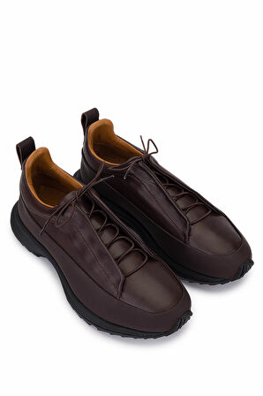 Tamer Tanca Erkek Hakiki Deri Kahverengi Sneakers & Spor Ayakkabı 1092 2222-2 ERK AYK Y25 KHV DR/KHV MET