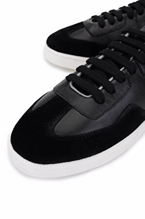Tamer Tanca Erkek Hakiki Deri Siyah Sneakers & Spor Ayakkabı 1111 10125 ERK AYK Y25 SYH DR/SYH SUET