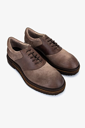 Valmenti Erkek Hakiki Deri Casual Ayakkabı 987 260 ERK AYK SK25-26 BEJ SUET/BEJ DR