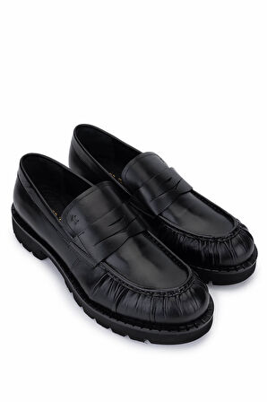 Tamer Tanca Erkek Hakiki Deri Siyah Deri Loafer Ayakkabı 987 231 ERK AYK SK25-26 SIYAH DR