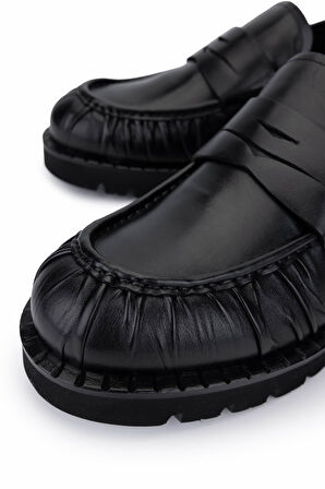 Tamer Tanca Erkek Hakiki Deri Siyah Deri Loafer Ayakkabı 987 231 ERK AYK SK25-26 SIYAH DR