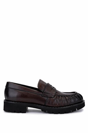 Tamer Tanca Erkek Hakiki Deri Kahverengi Loafer Ayakkabı 987 231 ERK AYK SK25-26 KAHVE DR