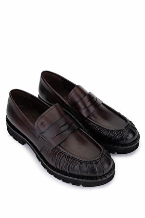 Tamer Tanca Erkek Hakiki Deri Kahverengi Loafer Ayakkabı 987 231 ERK AYK SK25-26 KAHVE DR