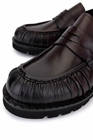 Tamer Tanca Erkek Hakiki Deri Kahverengi Loafer Ayakkabı 987 231 ERK AYK SK25-26 KAHVE DR